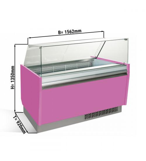 ФотоВитрина для мороженого 1,56 x 0,92 м - розовая GGM Gastro
