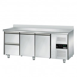 Холодильный стол с бортом ЕСО- 1,8 x 0,7 m / 2 дверцы / 2 выдвиж.секции GGM Gastro