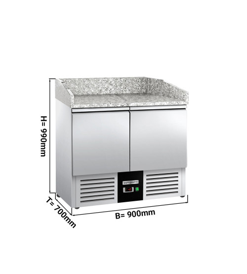ФотоХолодильный стол с бортом PREMIUM 0,90 m x 0,70 m/ 2 дверцы / объем: 240 л GGM Gastro