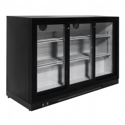 Барний холодильник - 320 л - 3 прозорі роздвіжн двері GGM Gastro