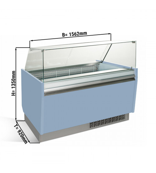 ФотоВитрина для мороженого 1,56 x 0,92 м - голубая GGM Gastro