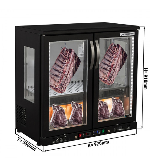 ФотоШкаф для вызревания мяса (стек.дверцы / черный) GGM Gastro