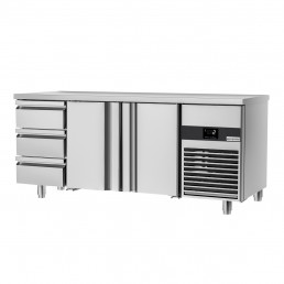 Холодильный стол PREMIUM - 1.86 x 0.7 m (2 дверцы, 3 выдвижн.секции) GGM Gastro
