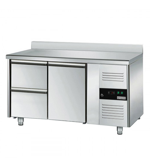 ФотоХолодильный стол с бортом ЕСО- 1,36 x 0,7 m / 1 дверца / 2 выдвиж.спекции GGM Gastro