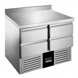 Саладетта / Холодильний стіл PREMIUM - 0,9 x 0,7 m - з 4 шухляди 1/2 та з бортом GGM Gastro