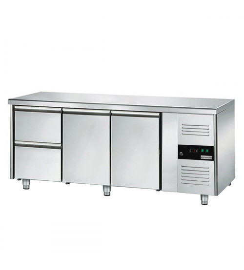 ФотоХолодильный стол ЕСО - 1,8 x 0,7 m / 2 дверцы / 2 выдвиж.секции GGM Gastro